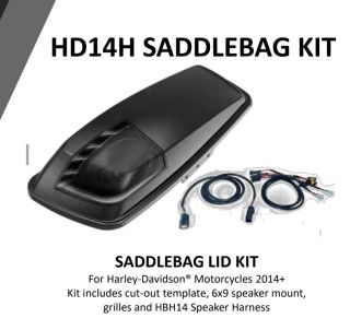 Hertz HD14H Saddle Bag Lid Kit with Speaker Harness includes: HD14 Saddlebag Lid Kit AND HBH14 Speaker Harness (Speakers not Included) Lid Kit / Harness