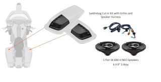 Hertz HD24H 6X9″ Saddlebag Speaker Cut In Kit with 6x9 Speakers, Wiring for 2024-Up Harley Davidson® Touring Base and CVO ST Models