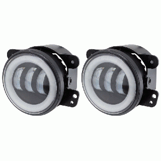 Heise HE-JWBFL02RGB 4 Inch White Angel Eye Halo Connects to Running Light