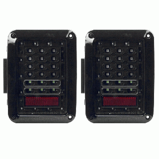 Heise HE-JWTL01T - Jeep Wrangler 2007-UP Transparent Lens 32-LED Tail Lights