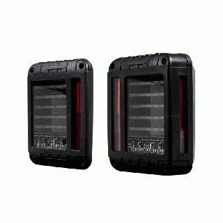 Heise HE-JWTL02 - Jeep Wrangler 2007-2018 Transparent Lens 29-LED Tail Lights
