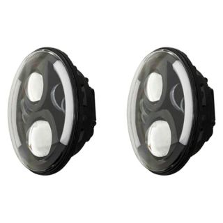 Heise HE-PBHL703- 7 In Round 6 LED With Partial Halo - Black Front Face