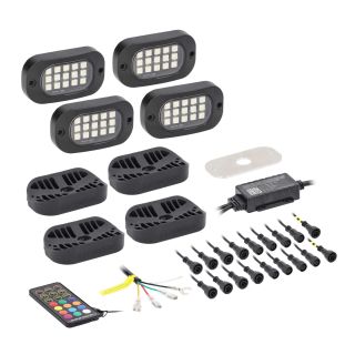 Heise HE-RGBW-K4 RGBW Wide Angle Rock Light Kit - 4 Pack
