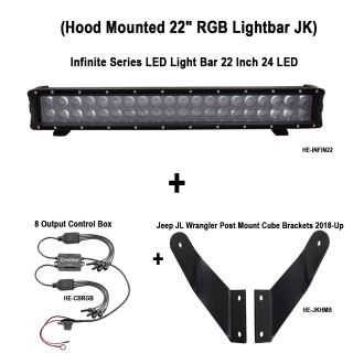 HEISE - Two Infinite 3" Cube Lights w/ JK Jeep 2007-2008 Mount & Ouput Control Box