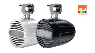 Hertz HTX8MCLTC2 8" Marine Towers with RGB LEDs lighting - Black/White