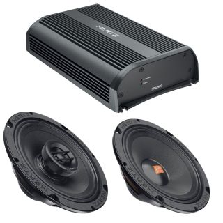 Hertz HSP2-13 Plug and Play 4 Speaker Kit for Factory Tour Pack incl.: SP4.900 amp SX165 NEO Coax Speakers, SV165 NEO Woofers & HTHP13 T-Power Harness for 1998-2013 Harley Davidson
