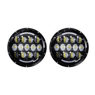 Heise JP-704B 7" LED Light with Black Face and Partial Halo, 7 Inch 21 LED