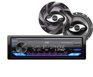 JVC KD-X370BTS Digital Media Receiver + JS265 2-Way Coaxial Car Speakers - Pair