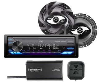 JVC KD-X370BTS Digital Media Receiver + JS265 2-Way Coaxial Car Speakers - Pair + SiriusXM SXV300V1 Tuner