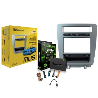 iDatalink KIT-MUS1 Factory Integration Adapter + ADS Maestro RR Interface Module Install a compatible Kenwood or Alpine receiver and retain factory LCD screen and touchscreen climate controls in select 2010-up Ford Mustang models (Factory Gray) — double-D