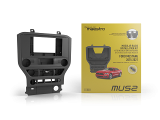 The KIT-MUS2 contains an installation harness, a radio bezel, metal mounting brackets and an antenna adapter. 