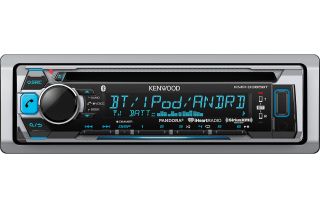 Kenwood KMR-D365BT Marine CD Receiver with Built-in Bluetooth(Automatic BT pairing for iPhone), Voice Control with iPhone using Siri, Illuminated Front USB for iPhone/iPod and Android as Mass storage device, Variable Illumination, Pandora / iHeart App Rea