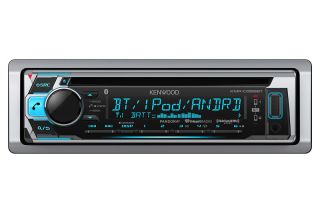 Kenwood KMR-D368BT Marine CD Receiver with Built-in Bluetooth(Automatic BT pairing for iPhone), Voice Control with iPhone using Siri, Illuminated Front USB for iPhone/iPod and Android as Mass storage device, Variable Illumination, Pandora / iHeart App Rea