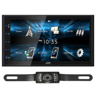JVC KW-M150BT Digital Multimedia Receiver  with 6.75" capacitive touchscreen display , with AM/FM tuner (does not play CDs) & Built-in Bluetooth with License Plate Style Backup Camera