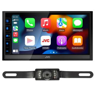 JVC KW-M785BW Digital Multimedia Receiver (does not play discs) + License Plate Style Backup Camera