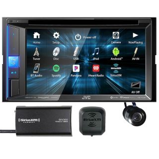 JVC KW-V25BT DVD Receiver + SiriusXM SXV300V1 Tuner + Bullet Style Backup Camera 