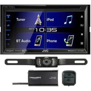 JVC KW-V350BT 6.8" DVD Receiver with Clear Resistive touchscreen (6.2" inset WVGA display for video) + SiriusXM SXV300V1 Tuner + License Plate Style Backup Camera