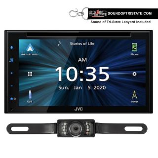 JVC KW-V660BT DVD Receiver with License Plate Style Rear View Camera 