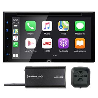 JVC KW-V66BT 6.75" capacitive touchscreen display DVD/CD receiver with AM/FM RDS tuner compatible with wired Apple CarPlay or Android Auto and built-in Bluetooth + SiriusXM SXV300V1 Tuner