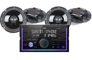 JVC KW-X850BTS Digital Media Receiver with AM/FM tuner, built-in Bluetooth & Amazon Alexa voice control (does not play discs) Bundled with 2 Pair 6.5" CS-DR621 2 Way Car Speakers