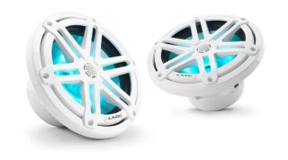 JL Audio M3-770X-S-Gw-i M6 7.7-inch Marine Coaxial Speakers - White Sport Grilles with RGB LED Lighting