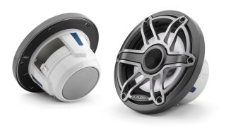 JL Audio M6-650X-S-GmTi: 6.5-inch Marine Coaxial Speakers, Gunmetal Trim Ring, Titanium Sport Grille