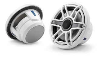 JL Audio M6-770X-S-GwGw: 7.7-inch Marine Coaxial Speakers, Gloss White Trim Ring, Gloss White Sport Grille