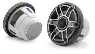 JL Audio M6-880X-S-GmTi: 8.8-inch  Marine Coaxial Speakers, Gunmetal Trim Ring, Titanium Sport Grille