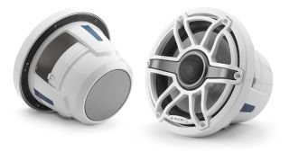 JL Audio M6-880X-S-GwGw: 8.8-inch  Marine Coaxial Speakers, Gloss White Trim Ring, Gloss White Sport Grille