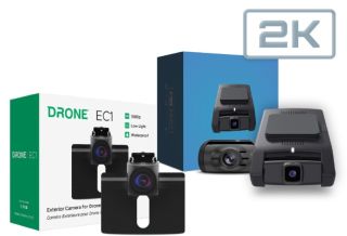 Momento MD-8200 M8 2K UHD (1440p) dash camera system including front and rear cameras Bundled with DroneMobile XC-EC1 Exterior Waterproof Camera