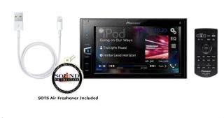 Pioneer MVH-AV290BT Mechless Double Din Touch Screen with remote MVHAV290BT With Apple MD-818FE/A Lightening to USB Adapter
