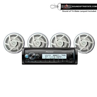 Pioneer MVH-MS512BS Marine digital media receiver with Bluetooth + TS-MR1640 2-way marine speakers