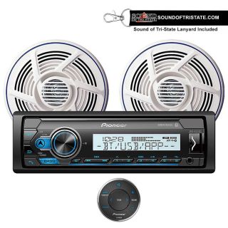 Pioneer MXT-MS316BT Marine Digital Media Receiver w/ Speakers Package + Wired marine remote control cd-me300