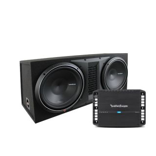 Rockford Fosgate Punch P500X1bd Mono subwoofer amplifier 500 watts RMS x 1 at 1 ohm with P22X12  Ported enclosure with two 12" Punch P2 subwoofers