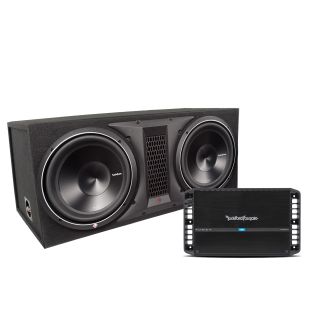 Rockford Fosgate Punch P3-2X12 Loaded Subwoofer Enclosure with P1000x1bd Mono Amplifier Bundle