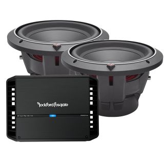 Rockford Fosgate Punch P500X1bd Mono subwoofer amplifier — 500 watts RMS x 1 at 1 ohm + Two (2) P2D2-12 Punch P2 12" subwoofer dual 4-ohm voice coils