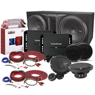 Rockford Fosgate Punch P500X1BD +  P400X4 + P2-2X12 w/ two 12" Punch P2 subwoofers + PLC2 Remote control
