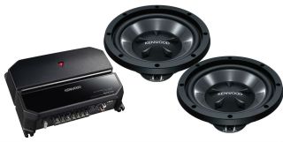 PW1221 350W Kenwood Subwoofers and Amplifier Bass Bundle Pair of 12" Kenwood KFC-W112S KFC Series Subwoofers + Kenwood KAC-5207 2-Channel Amplifier