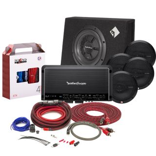 Rockford Fosgate R600X5 + R2S-1X10 10" enclosed subwoofer + R165X3 (2 pairs) 6-1/2" 3-way car speakers 