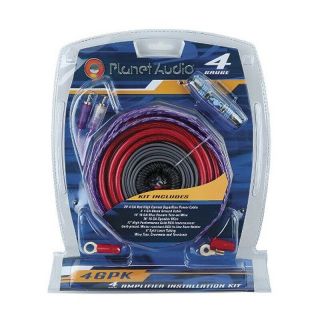 Planet Audio 4GPK 4 Gauge Complete Amplifier Install Kit 4 AWG Cable Wire 4G