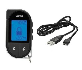 Viper 7756V w/ 8606U & Viper Sticker Package - 2 Way LCD Replacement Remote Control Transmitter with MicroUSB Charging Cable