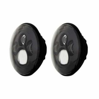 Heise HE-PBHL701- Jeep 7 Inch Round 6 LED Headlight Set - Black Front Face