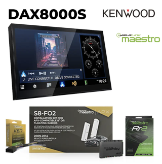 Kenwood Excelon DAX8000S 8" HD Monitor with Capacitive Screen Wireless Apple Carplay and Android Auto with APX Radio Installation Kit for selected Ford vehicles DAX8000S+ACCHUKEN1+APXS8GM3+ADSMRR2