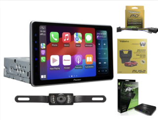 Pioneer DMH-WT5000NEX 9" HD GIANT SCREEN UPGRADE – Complete Plug-&-Play Bundle for 2015+ Ford Mustang  with a 4.3" OEM screen DMHWT5000NEX+SV5130IR+KITMUS2+ADSMRR2+ACCHUPIO1