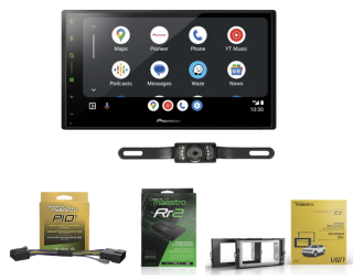 6.8" Multimedia Receiver + backup camera & Installation Kit for 2018+ Volkswagen vehicles ✅ Pioneer DMH-W3050NEX: The flagship 6.8" HD Floating Multimedia Receiver.

✅ iDatalink Maestro ADS-MRR2: The "brains" that keep your steering wheel controls and f