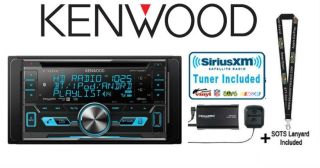 Kenwood Excelon DPX793BH In Dash Double Din CD Receiver with Built in Bluetooth and HD Radio with SiriusXM SXV300KV1 Satellite Radio Tuner and Antenna and a SOTS Lanyard