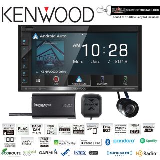Kenwood DNR476S Digital Multimedia Navigation Receiver (Does Not Play Discs) w/ SiriusXM Tuner and Bullet Style Backup Camera 