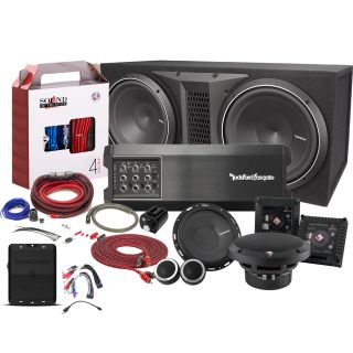 Rockford Fosgate Power T1000X5AD + P2-2X12 12" P2 ported enclosure + T1650 + T1650S + DSR1