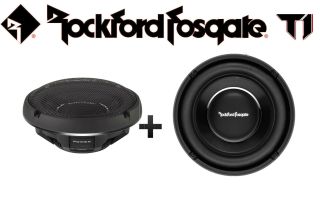 Two Rockford Fosgate T1S2-12 12" Power T1 2-Ohm Slim SVC Subwoofers