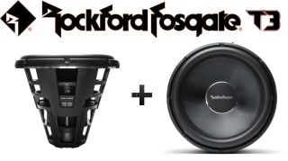 Two Rockford Fosgate T3S1-19 19" Power T3 1-Ohm SVC Subwoofers 